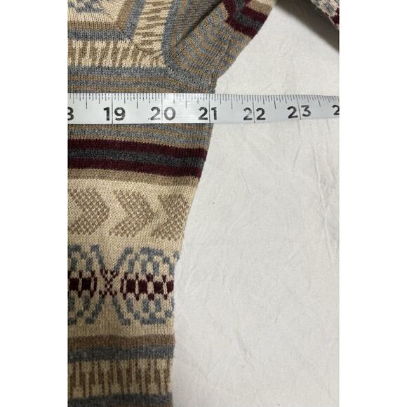 Tasso Elba Men's Sweater Size M Cotton Viscose Cashmere Silk Fair Aisle Nordic - Picture 11 of 12